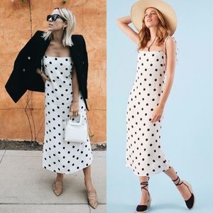 Reformation Finley Polka Dot Midi Dress Size 6